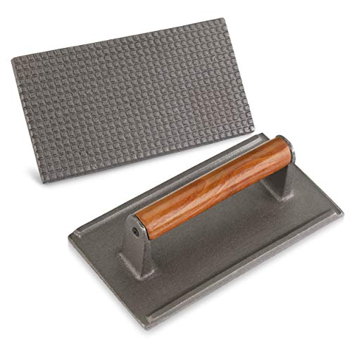 New Star Foodservice 36435 Commercial Grade Iron Steak Weight/Bacon Press, 8.25 by 4.25-Inch - size: 8.25" x 4.25"
