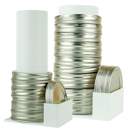 Mason Jar Lid Organizer & Holder | Storage Rack for Canning Jar Lids and Rings | Vertical Stacking Kitchen Organization | Compatible with Regular and Wide Mouth | Holds 20 Lids & 20 Rings (2 Pack)