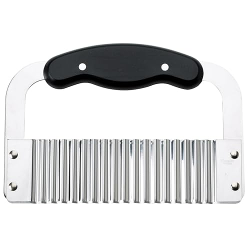 HIC Kitchen Crinkle-Cut Wave Slicer French Fry Vegetable Cutter, Stainless Steel Blade, For Waffle Fries Chips Decorative Vegetables Holiday Meal Prep And Baby-Led Weaning