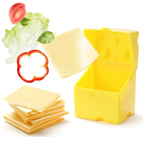 Cow Cheese Slice Holder Storage Container For Refrigerator Sliced Shredded Keeper Containers For Fridge (yellow)