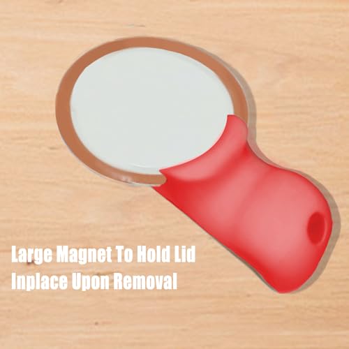 Canning Jar Opener, Mason Jar Opener Canning Tool, Releases Vacuum Seal on Wide Mouth and Regular Mouth Lids,Magnetic Jar Lid Lifter for Canning.Ideal for Preserving, Pickling and Home Food Storage - color: Red