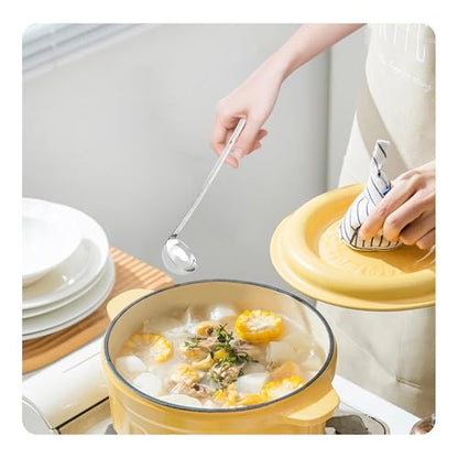2Pcs 2oz Stainless Steel Soup Ladle, Long Handle Ladles with Pouring Rim for Cooking, Serving Soup, Sauce, Stew, Kitchen - size: 2oz