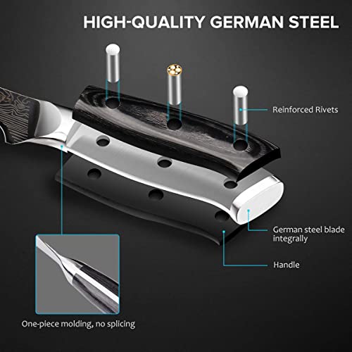 MOSFiATA 6" Boning Knife, Sharp Kitchen Cooking Knife with Finger Guard and Knife Sharpener, German High Carbon Stainless Steel EN1.4116 Chef’s Knife with Micarta Handle and Gift Box - style: 6 Inches