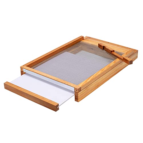 BeeCastle Beehive Screened Bottom Board Dipped in 100% Beeswax,Screened Bottom Board 8 Frame with Solid Wood - size: 8-Frame