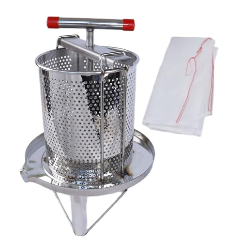 Mesh Honey Press Machine Presser Beeswax Extractor Fruit Honey Presser Honey Extractor Stainless Steel Mesh Honey Extractor for Home Beekeeping, Efficient Separation of Beeswax and Honey