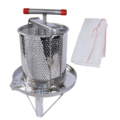 Mesh Honey Press Machine Presser Beeswax Extractor Fruit Honey Presser Honey Extractor Stainless Steel Mesh Honey Extractor for Home Beekeeping, Efficient Separation of Beeswax and Honey