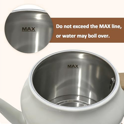 1.2L Electric Gooseneck Kettle with thermometer, Tea Kettle for Boiling Water, Gooseneck Electric Kettle for Coffee & Tea - color: 1.2L