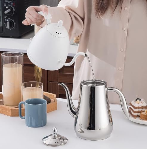 SANQIAHOME Stainless Steel Teapot with Infuser Silver 58Oz - size: 1.75 L