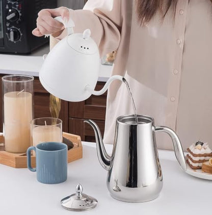 SANQIAHOME Stainless Steel Teapot with Infuser Silver 58Oz - size: 1.75 L
