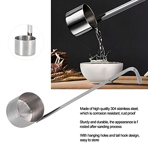 Stainless Steel Wine Spoon Dipper, Long Handle Pouring Spoon with Hook and Measure, 25ML to 500ML - size: 125ML
