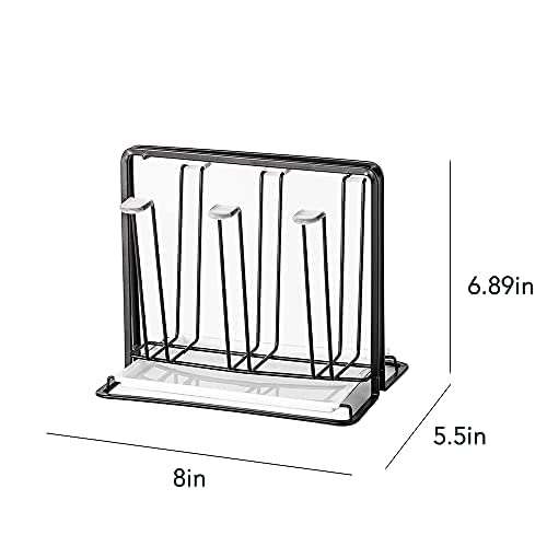 Metal Cup Drying Rack with 6 Hooks Bottle Drying Rack with Drain Tray | Coffee Mug Holder,Mug Organizer Black - color: Black