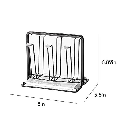 Metal Cup Drying Rack with 6 Hooks Bottle Drying Rack with Drain Tray | Coffee Mug Holder,Mug Organizer Black - color: Black