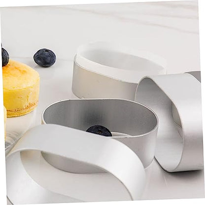 SHOWERORO 10pcs Stainless Steel Cheese for Baking Cake Chocolate and Desserts Creative Tool for Home and Easy Demoulding and Cleaning - color: Silver