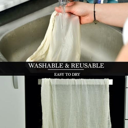 Premium Unbleached Cheesecloth – 54 Sq Ft – Grade 90 Ultra-Fine 100% Natural Cotton for Straining, Cooking, and Crafting