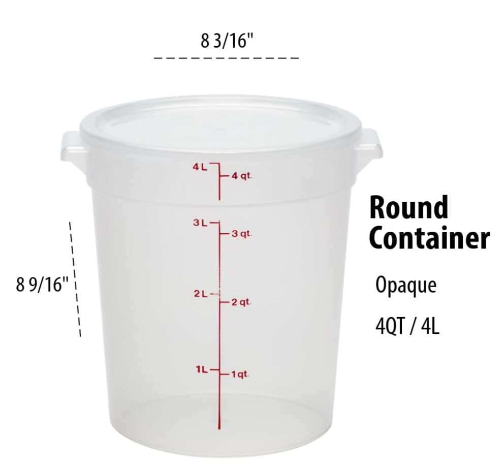 Ultra-Durable, 4 Quart Food & Fermentation“Container + Airtight Lid Set”(2 Pack) BPA-Free Storage for Kimchi, Pickles, Bulgogi, Ribs,Made in USA