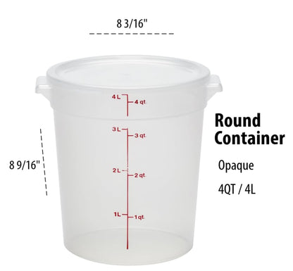 Ultra-Durable, 4 Quart Food & Fermentation“Container + Airtight Lid Set”(2 Pack) BPA-Free Storage for Kimchi, Pickles, Bulgogi, Ribs,Made in USA