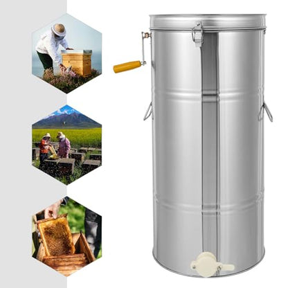 2 Frame Honey Extractor Manual Honey Extractor Honey Spinner Drum Separator Spinner Beekeeping Equipment Food Grade Stainless Steel Beekeeping Extraction Apiary Centrifuge Equipment