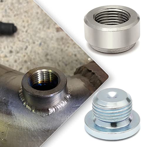 LEDAUT M18X1.5 Stepped Mounting Bung and Plugs Stainless Steel(2 Bungs/2 Plugs) Fittings Weld Bung