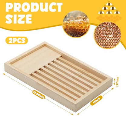 Leinuosen 2 Pack 8 Frame Slatted Rack for Beekeepers, Beehive Slatted Rack Assembled, Wood Hive Equipment, Durable Beekeeping Supplies for Beekeeping Tool(19.9 x 14 x 1.97 Inch)