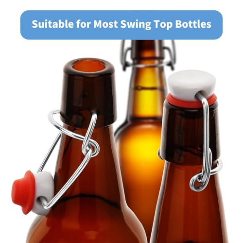 80 PCs Silicone Gaskets Washers Seals for Cap Swing Flip Top Bottle-Red for Home Brew Beer Soda Bottle Sealing - color: Red