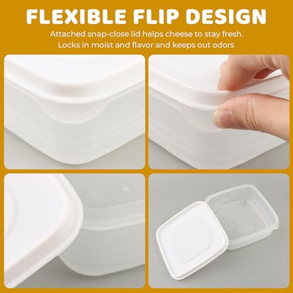 Cheese Storage Containers 2Pack, 650ml Airtight Cheese Holder | 650ml Each, 5.3 x 5.3 x 2 In, Fridge And Freezer Safe, Dishwasher Safe, For Cheese Butter Deli Meat