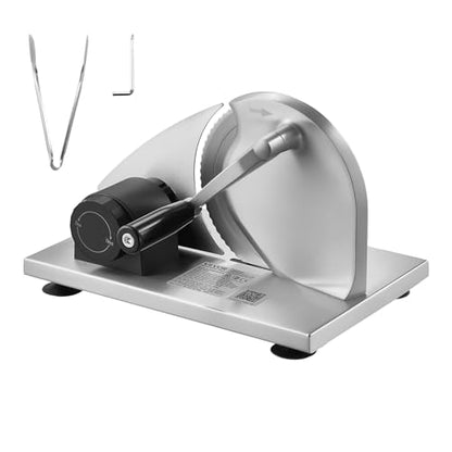 VEVOR Manual Bread Slicer, 0-0.6" Adjustable Thickness Cheese Cutter, Hand Cranked Slicer for Homemade Bread - with Serrated Stainless Steel Blade for Kitchen, Restaurant, Bakery, Party - size: 12.2 x 10.04 x 7.48 in