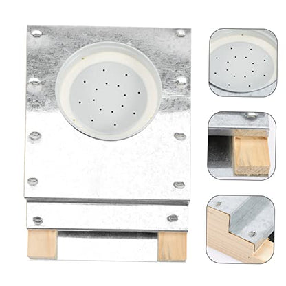 Bee Water Feeder for Beehives Wooden Board Aluminum Lid Bee Watering Station for Garden Sturdy Beekeeper Tool for Hive Entrance