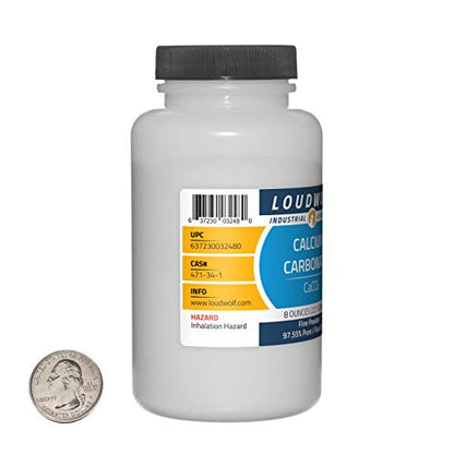 Calcium Carbonate / 8 Ounce Bottle / 97+% Pure Food Grade/Fine Powder - size: 8 Ounces in 1 Bottle