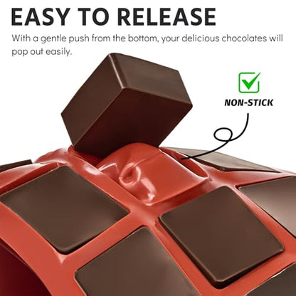 Puyeipt 2 Pack Square Silicone Candy Molds, 40-Cavity Jello Molds, Mini Cube Molds for Caramel, Truffles, Ganache, Gummy, Chocolate, Ice Cube - style: 80 Cavities