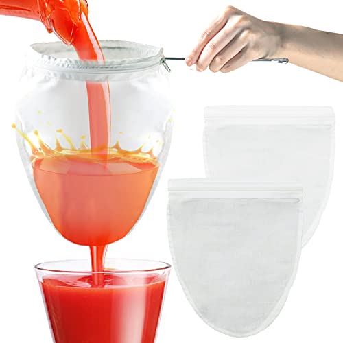 Nut Milk Bag Strainer with Stand, Strainers Fine Mesh Bags, Jelly strainer, Reusable Cheese Cloth Bag for Straining for Filter Juices, NutMilk, Cheese, Honey, Butter, L - color: Handle*1+Strainer Bag*3, size: L