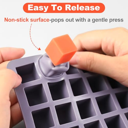 Square Chocolate Mold, 100 Cavities Mini Square Candy Molds | Non-stick Small Rectangular Silicone Gummy Molds Bite Size for Caramels, Jelly, Ice Cubes, Pet Treats, Hard Candy - color: 100 Cavity Small Square Mold