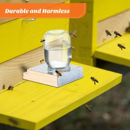 Colingmill 4 Pcs Light Wood Feeder for Hive Front Beehive Entrance Feeders Bee Watering Station Feeding Equipment Beekeeper Drinking Tool Beekeeping Equipment for Feeding Water or Sugar Syrup