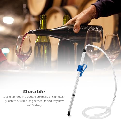 Auto Siphon Homebrew, Auto Siphon 14 Inch Homebrew Pump with Tubing and Clamp Clear Wine Making Kit for Small Batch Beer Kombucha Wine, Pump