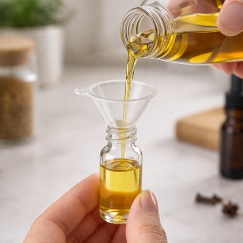 Mini Funnel Small Plastic Funnel 5-Pack for Lab Bottles, Sand Art, Perfumes, Spices, Powder, Essential Oils, Recreational Activities Kitchen Food Grade