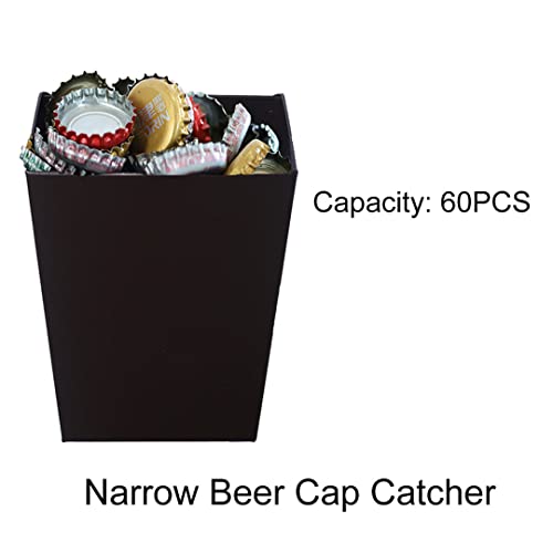 Rustic Narrow Beer Top Holder Wall Mounted Bottle Cap Catcher Collector Stainless Steel (Coffee Color) - color: Coffee