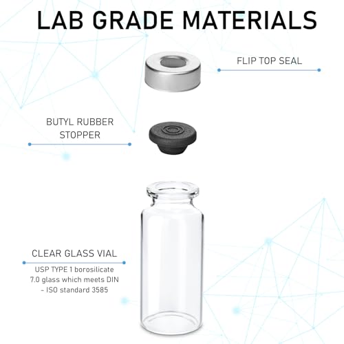 10 Pack 10ml Sealed Sample Vials, Transparent Glass Vials with Self Healing Injection Port - size: 10ML