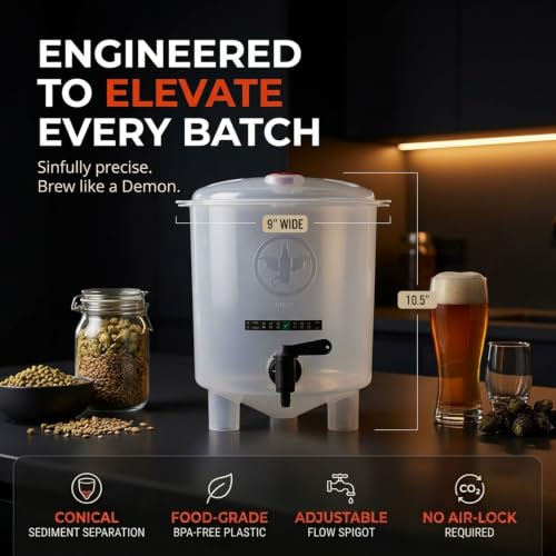 Craft Beer Making Kit Plus Bottles - Our Conical Fermenter Eliminates Sediment and Makes Bottling a Snap - 1 Gal. Recipe Included