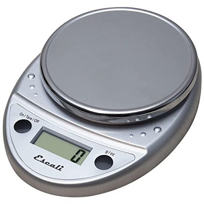 Escali Primo Digital Food Scale Multi-Functional Kitchen Scale and Baking Scale for Precise Weight Measuring and Portion Control, 8.5 x 6 x 1.5 inches, Chrome - color: Chrome