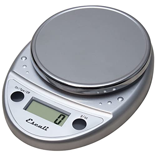 Escali Primo Digital Food Scale Multi-Functional Kitchen Scale and Baking Scale for Precise Weight Measuring and Portion Control, 8.5 x 6 x 1.5 inches, Chrome - color: Chrome