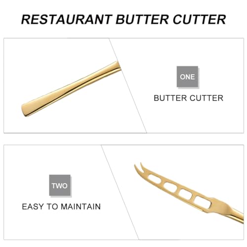 Stainless Steel Butter Cutter and Cheese Slicer Knife, Gold Kitchen Gadget for Spreading and Baking, Practical Cheese Cutter for Home and Cooking Use