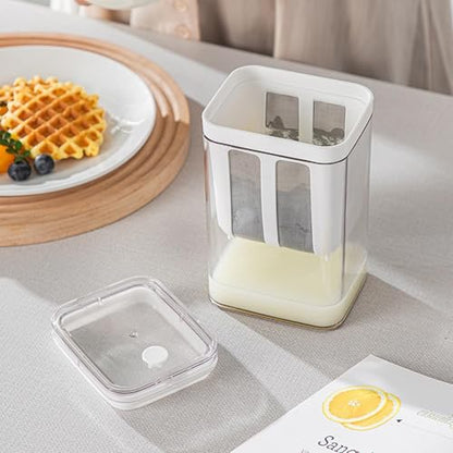 Greek Yogurt Strainer, 1100ml Fine Mesh Strainer with Bag & Lid | Multi Yoghurt Maker Strainer for Thick Greek Yogurt, Soybean Milk, Kefir, Berries, Soup, Fruit Juice & Coffee - size: 1100ML