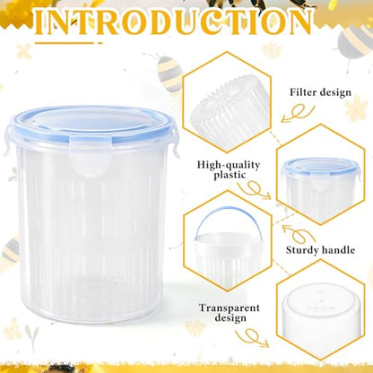 Qualirey Large Varroa Mite Detection Jar and Measuring Cup Leak Proof Varroa Checker for Helping Beekeepers Easily Count and Monitor (5.12 x 5.91 Inches) - size: Large