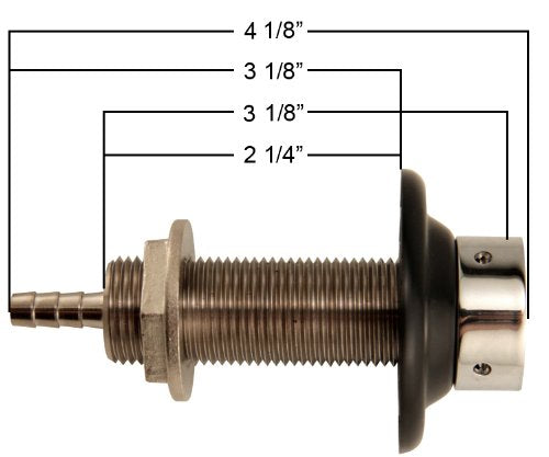 Kegco SHANK3-ASC 3-1/8" Long All SS Contact Shank with Nipple Assembly - 3/16" I.D. Bore