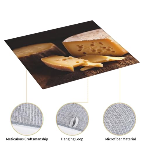 Kitchen countertop absorbent mat cheese printed drain mat for draining tableware