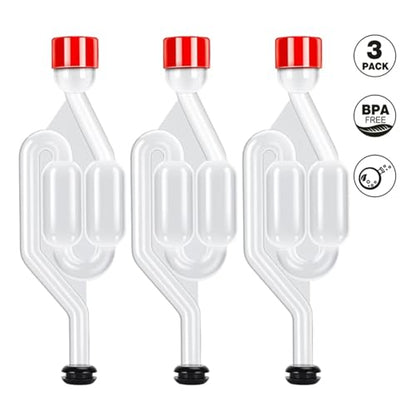 Wires and Cables 3 Pieces S-Shape Airlocks,Homebrew Bubble Airlock Carboys Stopper & Fermenter Seal Valve with Food Grade Grommets Wires and Cables(10 Pack) - color: 10 Pack
