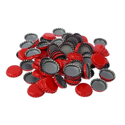 200PCS Beer Bottle Caps Tinplate Beer Bottle Caps Craft Beer Bottling Caps Oxygen Absorbing Seal Beer Bottle Caps for DIY(RD) - color: RD