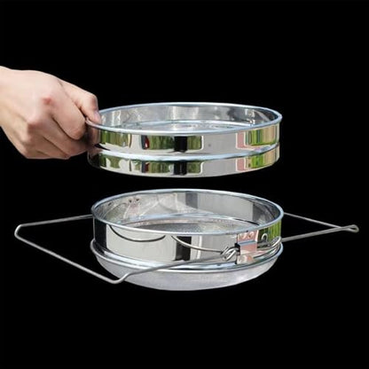 Stainless Steel Honey Strainer, Double Sieve for 5 Gallon Bucket, Beekeeping Equipment with Extendable Arms, Honey Debris Filter