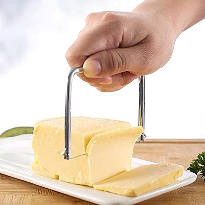 Multipurpose Handheld Cheese Wire Slicer Stainless Steel Foie Cutter Wire Butter Cutter Chocolate Cheese Slicer
