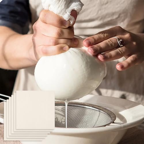 6 PCS Cheese Cloth Strainer Fine Mesh Cloths, 20"×20" Reusable Cutton Cheesecloth Sifter Sourdough Bread Baking Supplies, Nut Milk Bag Butter Filter for Juicing, Queso Fresco, Kitchen and Home