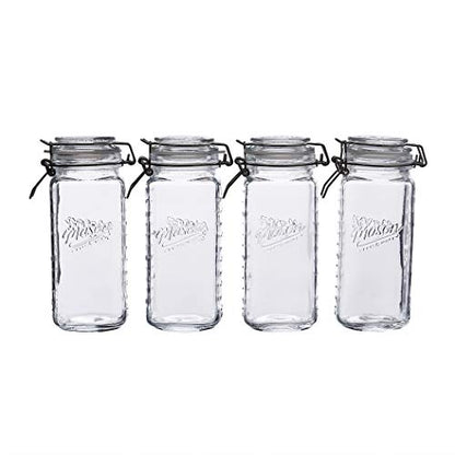 Mason Craft & More Airtight Kitchen Food Storage Clear Glass Clamp Jars, 22 Ounce (0.65 Liter) Mini Clamp Jar - size: 22 ounce (0.65 liter) Mini Jar - Pack of 1